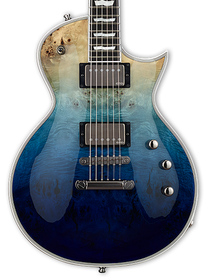 ESP E-II Eclipse Burl Blue Natural Fade w/case
