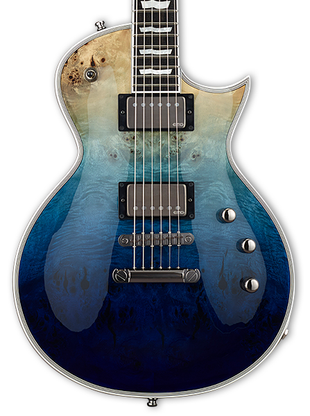 ESP E-II Eclipse Burl Blue Natural Fade w/case