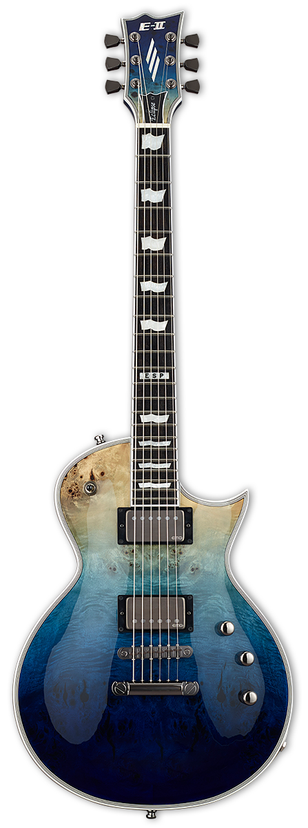 ESP E-II Eclipse Burl Blue Natural Fade w/case