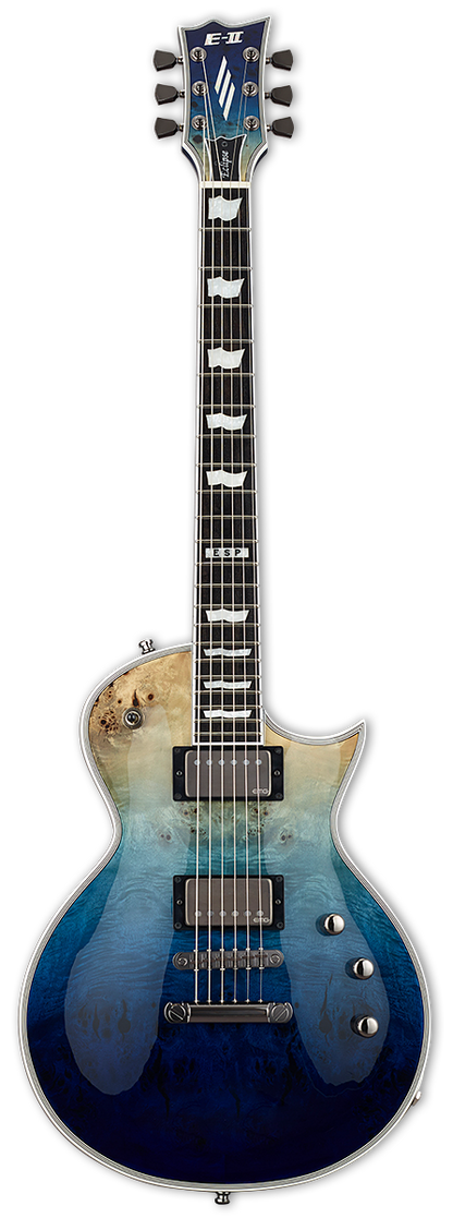 ESP E-II Eclipse Burl Blue Natural Fade w/case