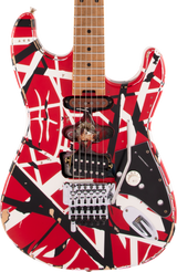EVH worn electric guitar striped series Frankie red body with Black Stripes Tone Shop Guitars DFW