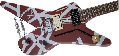 EVH Striped Series Shark Burgundy w/Silver Stripes