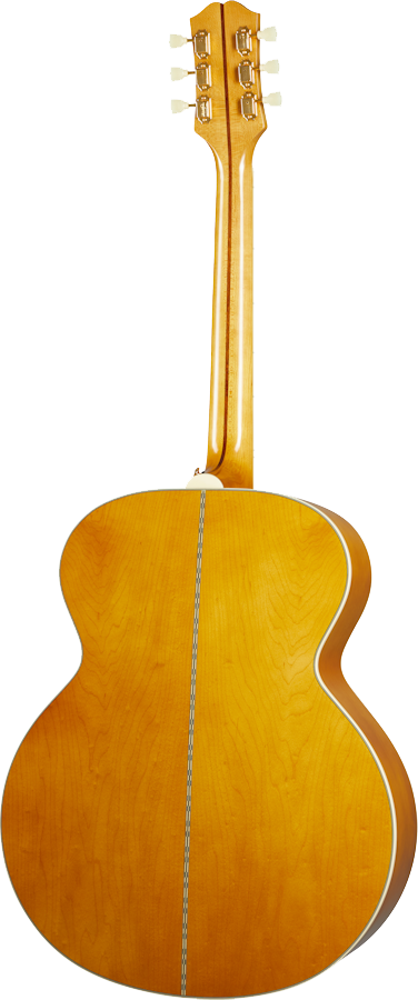 Back of Epiphone J-200 Aged Natural Antique Gloss.