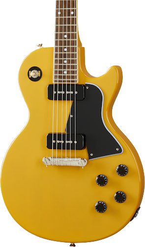Front of Epiphone Les Paul Special TV Yellow.