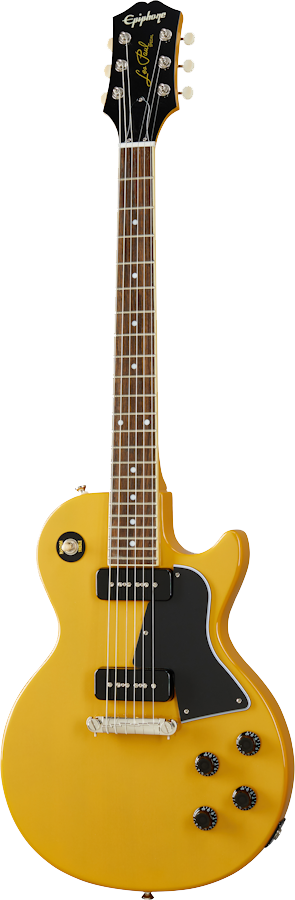 Full frontal of Epiphone Les Paul Special TV Yellow.