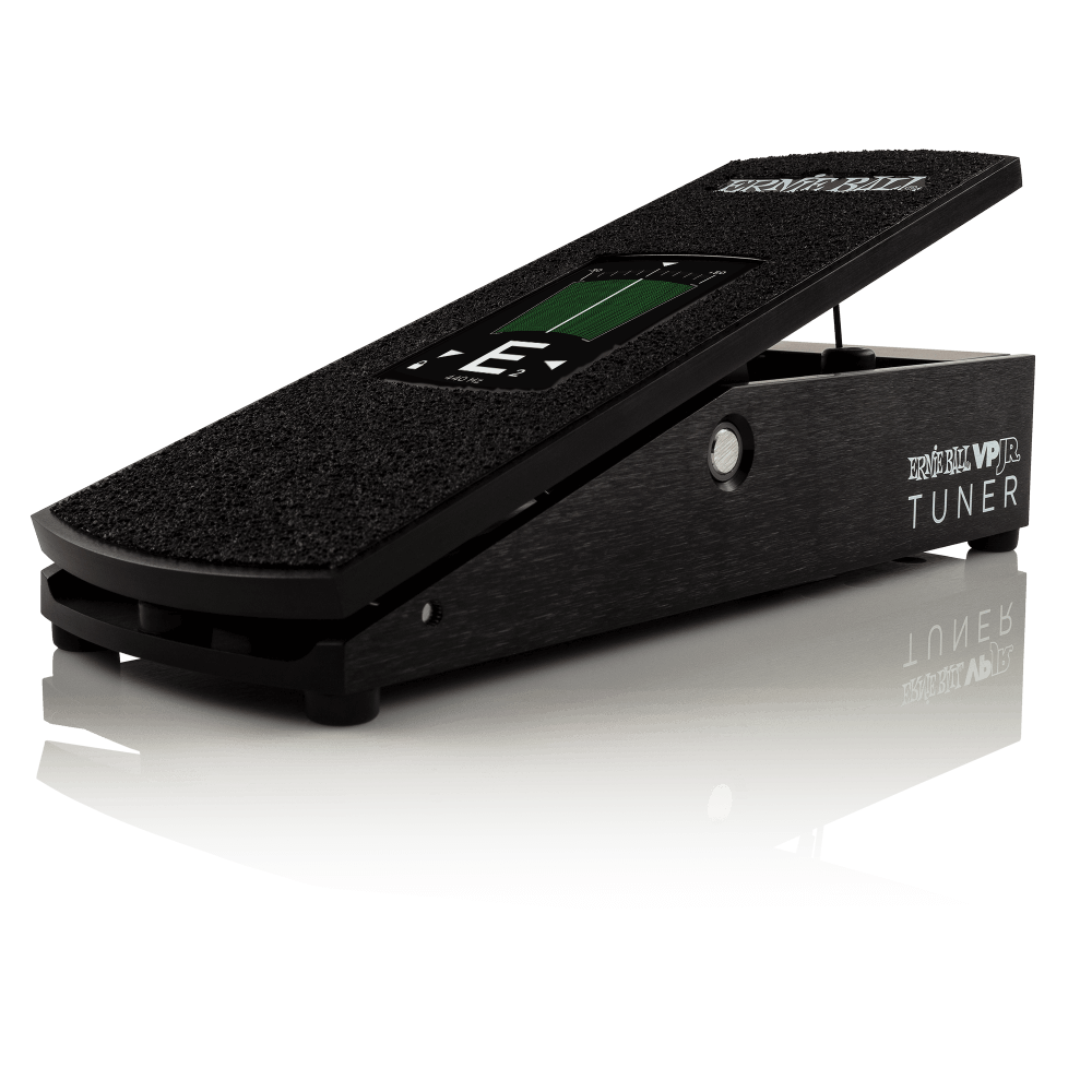 Front Right angle of Ernie Ball VPJR Tuner/Volume Pedal Black.