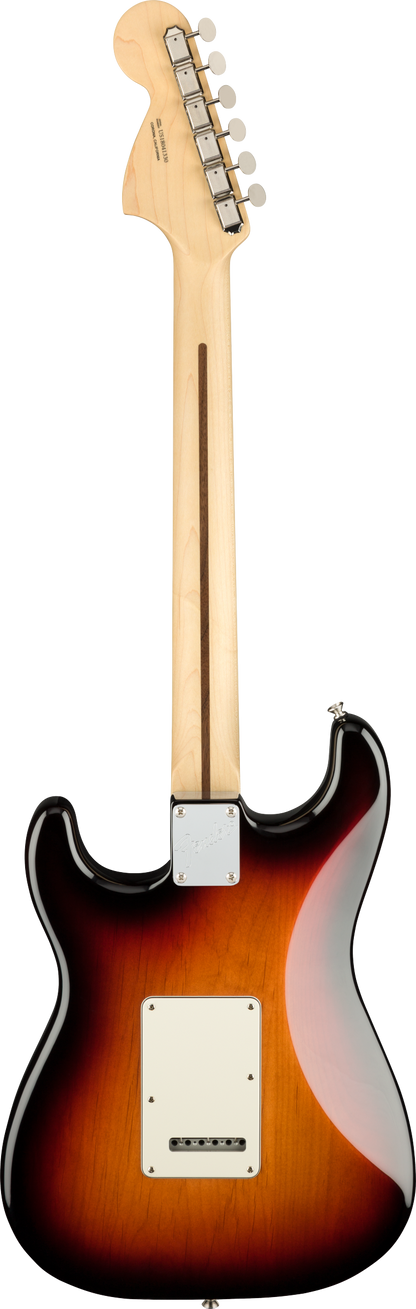 Back of Fender American Performer Stratocaster HSS Rosewood Fingerboard 3-Color Sunburst.