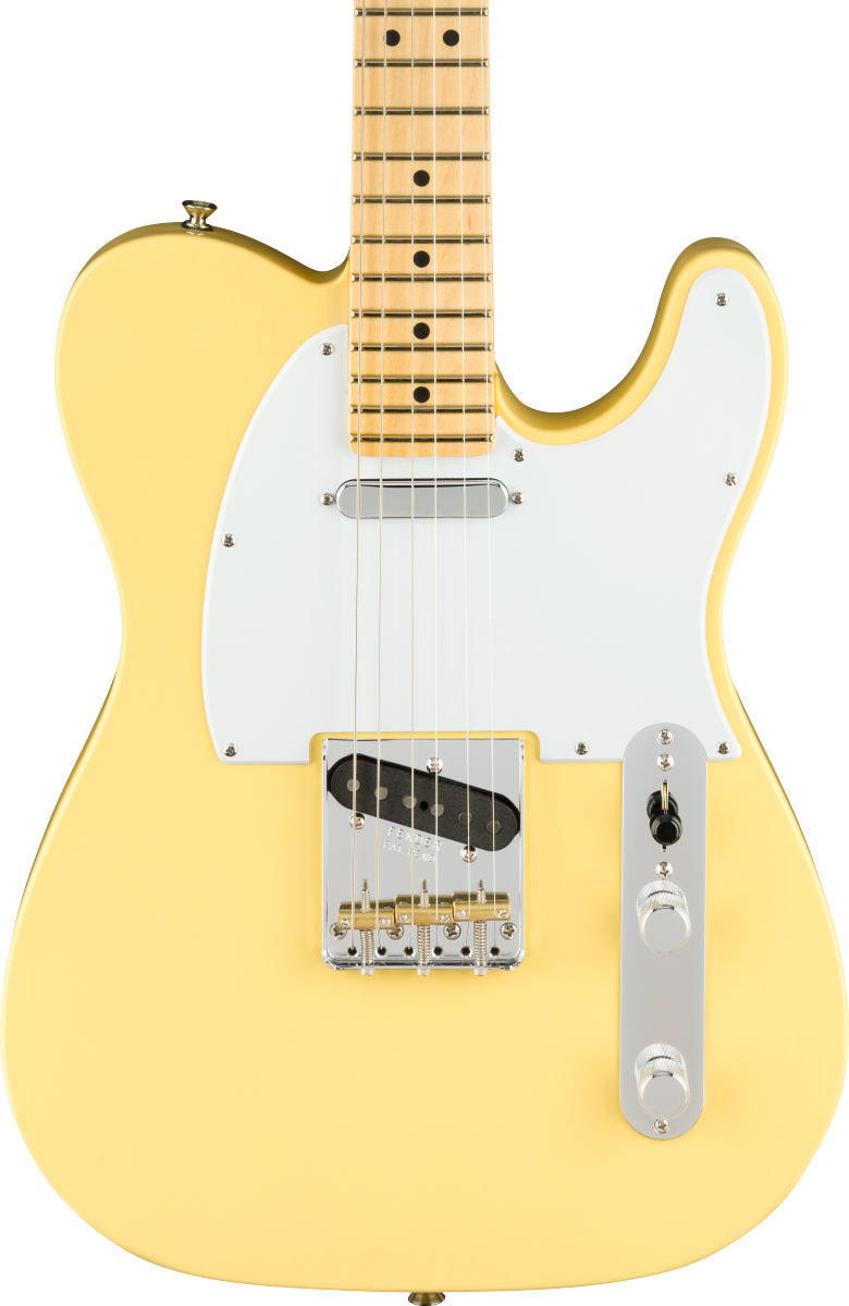 Front of Fender American Performer Telecaster MP Vintage White.
