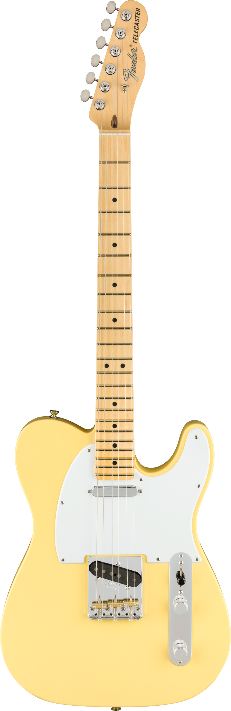 Full frontal of Fender American Performer Telecaster MP Vintage White.
