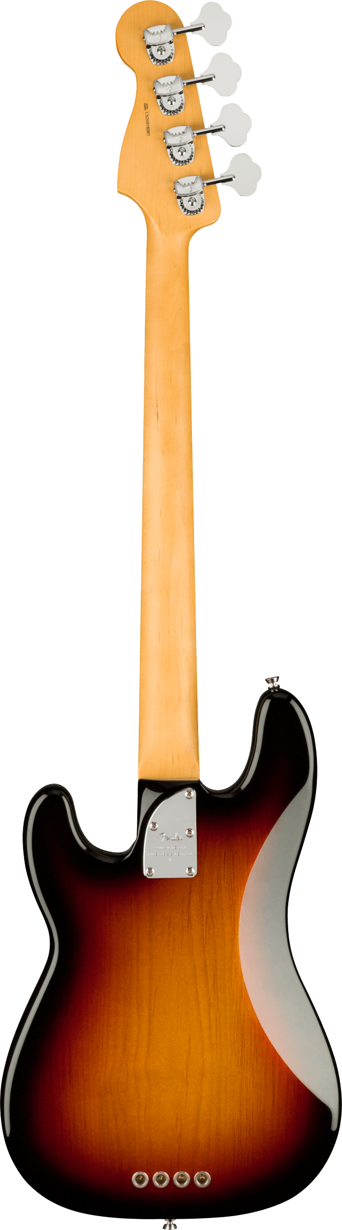 Back of Fender Precision Bass RW in 3 Color Sunburst Tone Shop Guitars Dallas TX