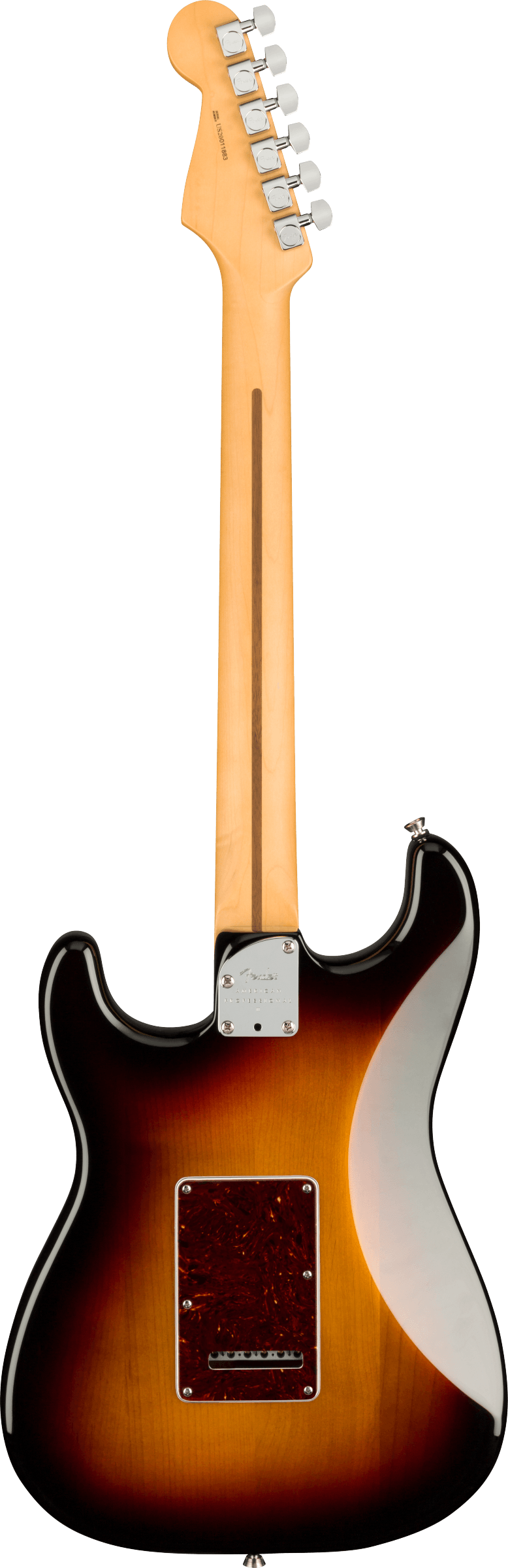 Back of Fender Stratocaster electric guitar in 3 Color Sunburst Tone Shop Guitars Dallas