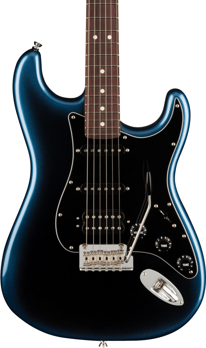 Front of Fender American Professional II Stratocaster HSS RW Dark Night.