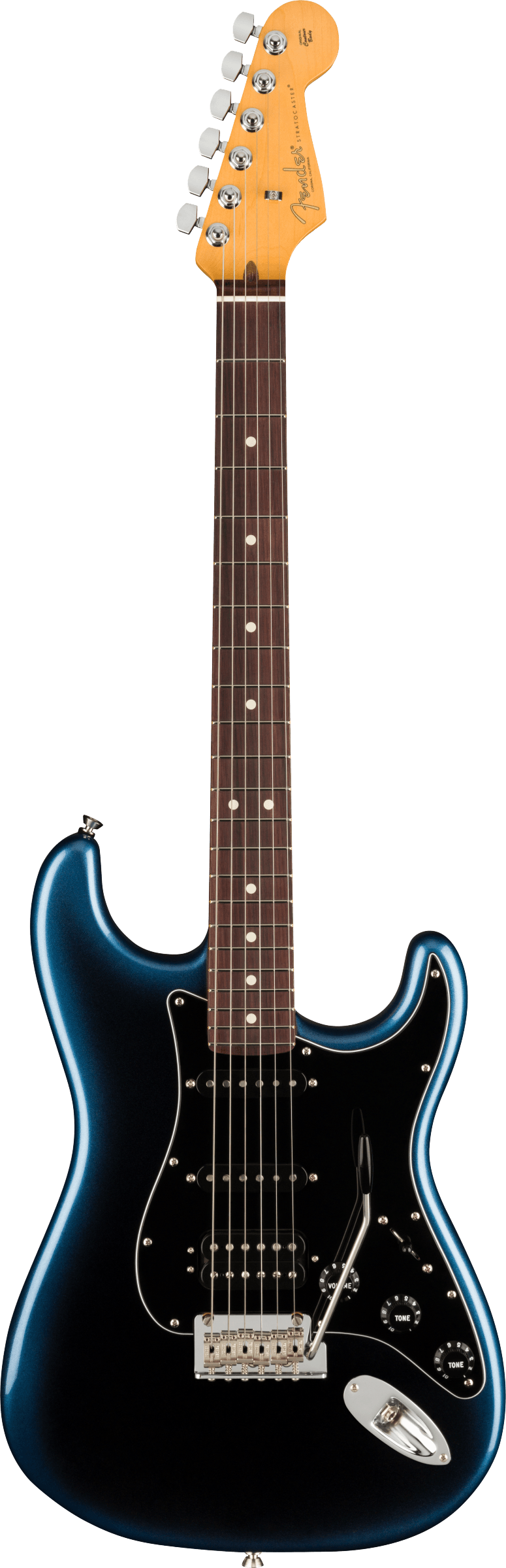 Full frontal of Fender American Professional II Stratocaster HSS RW Dark Night.