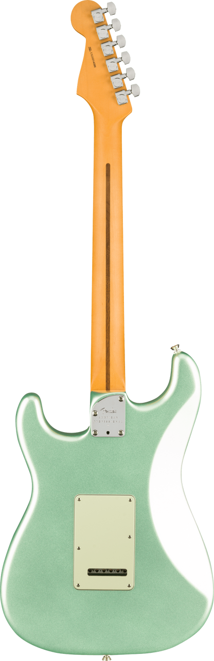 Back of Fender American Professional II Stratocaster MP Mystic Surf Green.