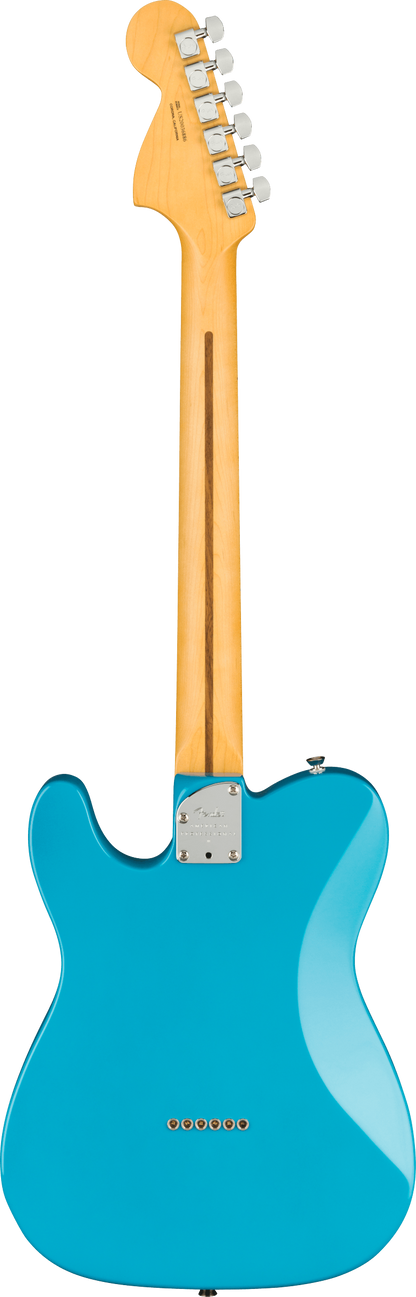 Back of Fender American Professional II Telecaster Deluxe MP Miami Blue.