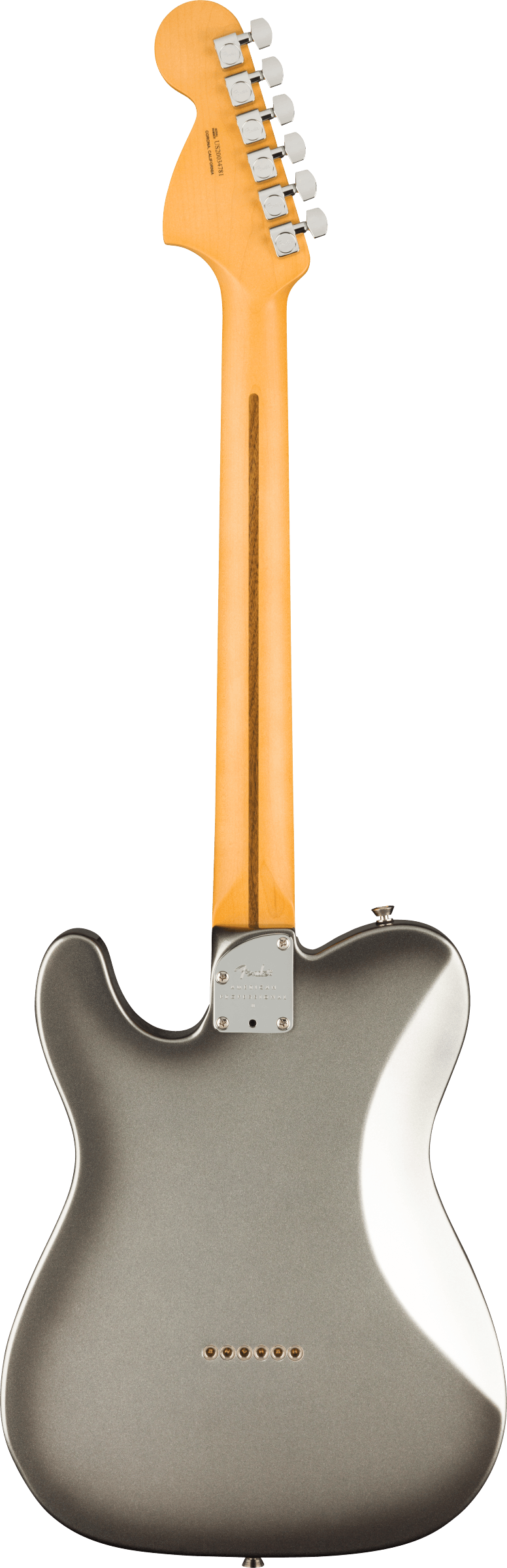 Back of Fender Telecaster electric guitar in Mercury Tone Shop Guitars Dallas Texas
