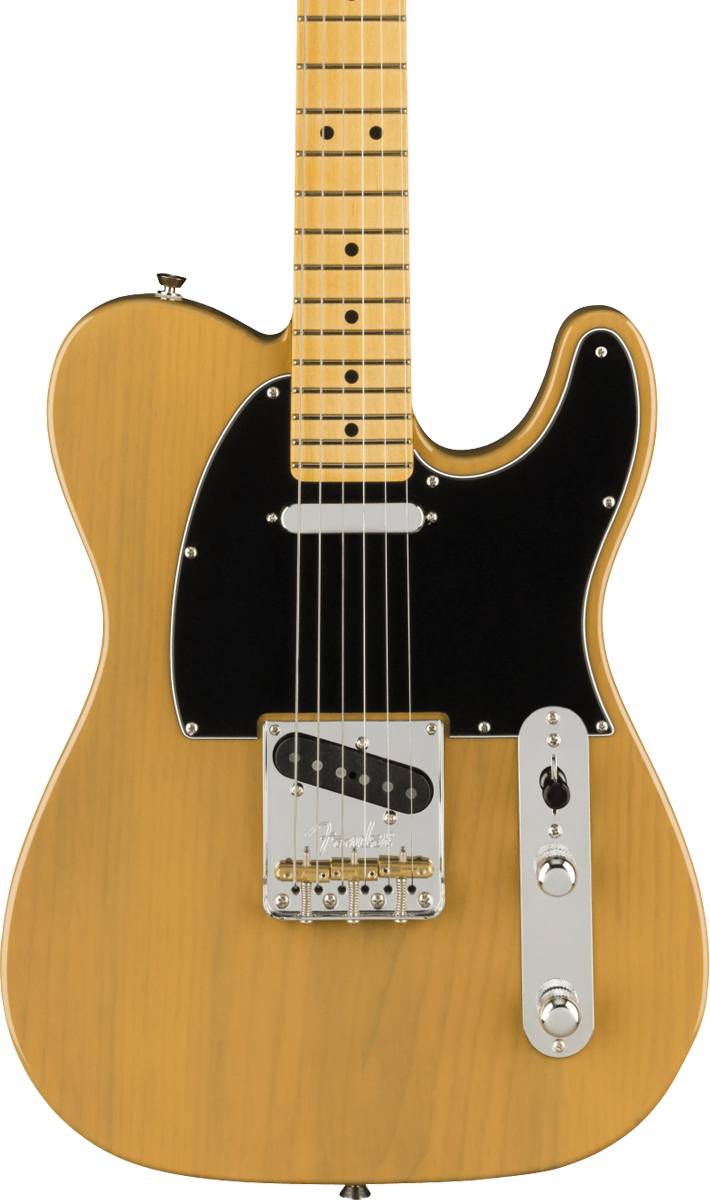 Front of Fender American Professional II Telecaster MP Butterscotch Blonde.