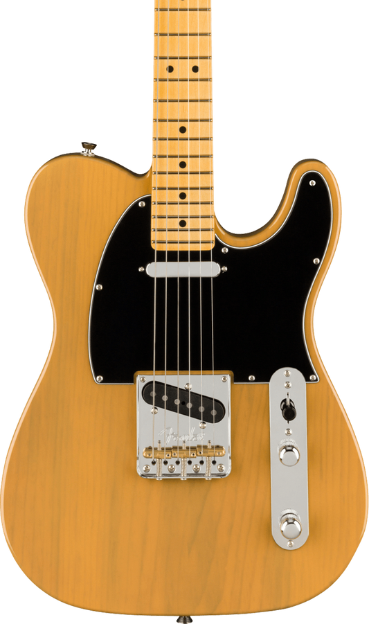 Front of Fender American Professional II Telecaster MP Butterscotch Blonde.