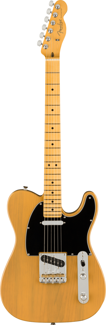 Full frontal of Fender American Professional II Telecaster MP Butterscotch Blonde.