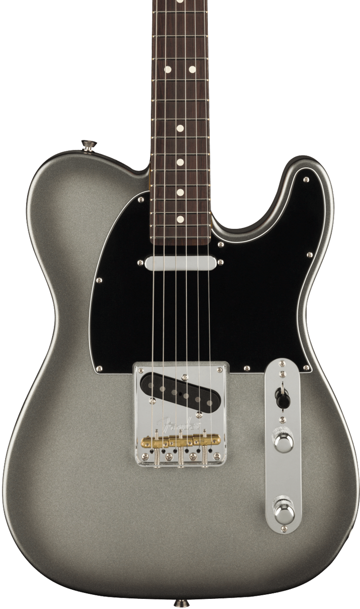 Front of Fender American Professional II Telecaster RW Mercury.