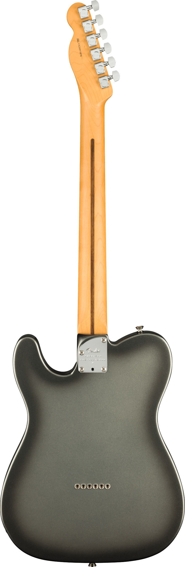 Back of Fender American Professional II Telecaster RW Mercury.
