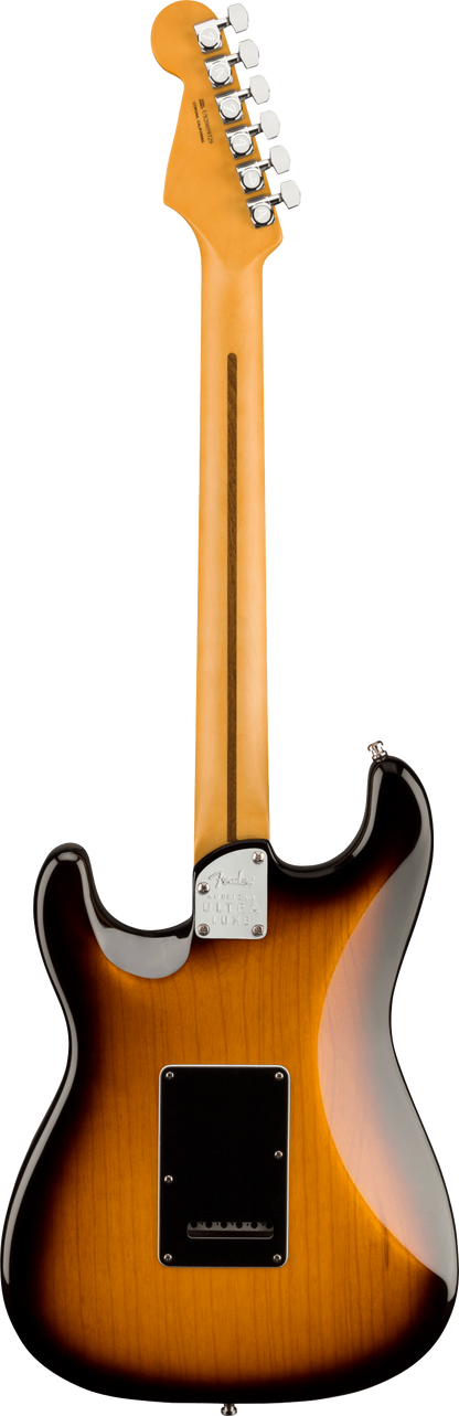 Back of Fender American Ultra Luxe Stratocaster MP 2-Color Sunburst.