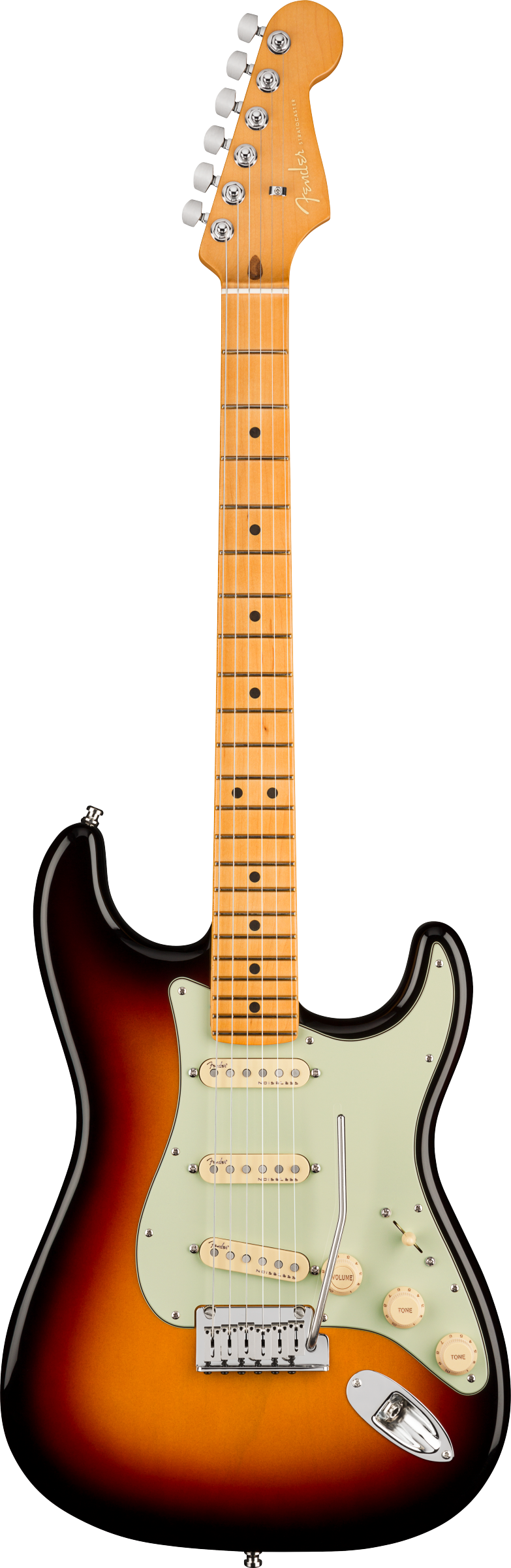Full frontal of Fender American Ultra Stratocaster MP Ultraburst.