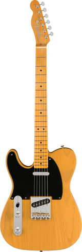 Full frontal of Fender American Vintage II 1951 Telecaster Left Hand MP Butterscotch Blonde.