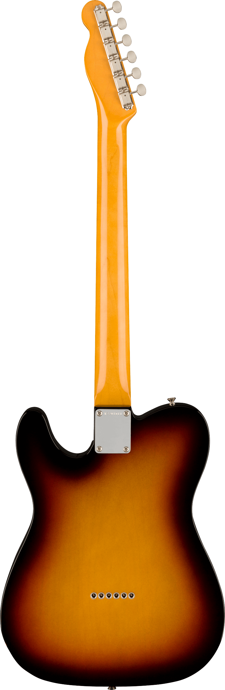 Back of Fender American Vintage II 1963 Telecaster RW 3-Color Sunburst.