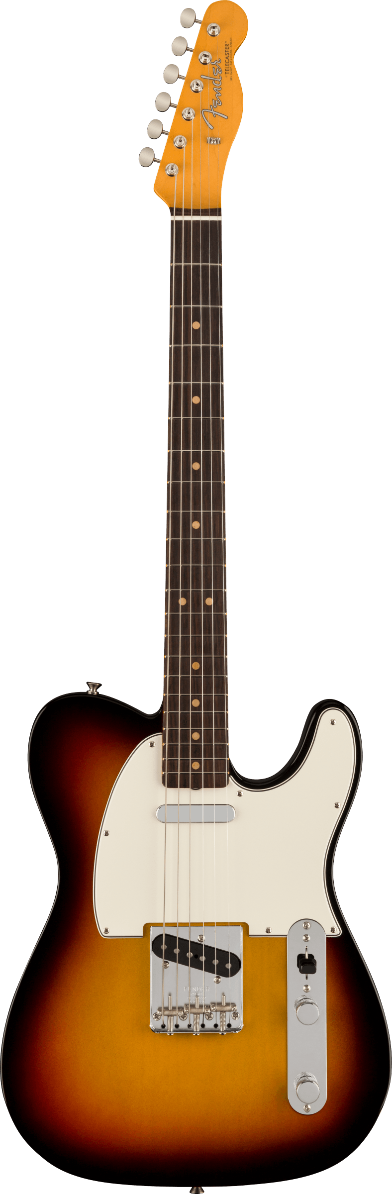 Full frontal of Fender American Vintage II 1963 Telecaster RW 3-Color Sunburst.