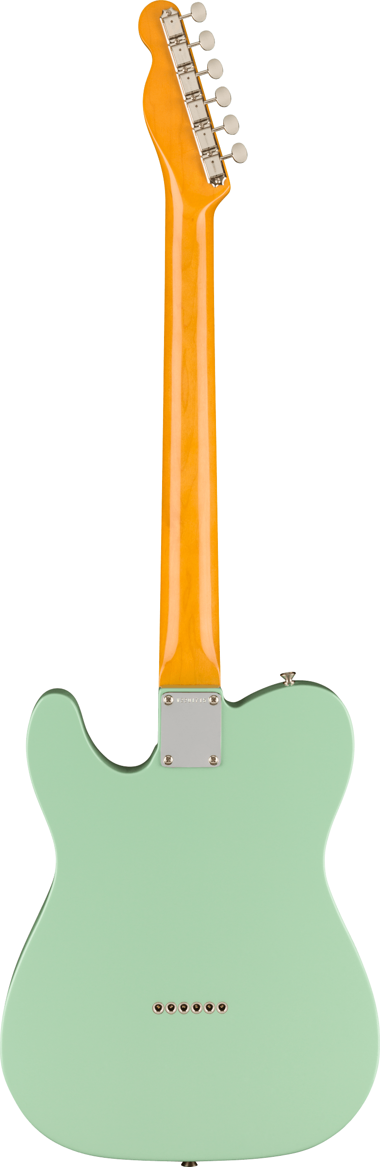 Back of Fender American Vintage II 1963 Telecaster RW Surf Green.