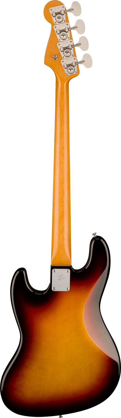 Back of Fender American Vintage II 1966 Jazz Bass RW 3-Color Sunburst.