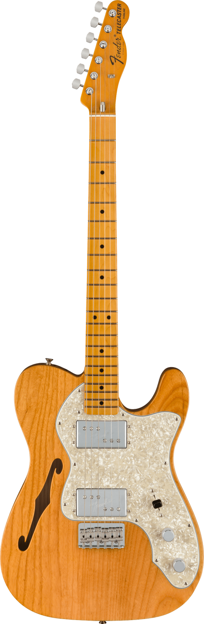 Full frontal of Fender American Vintage II 1972 Telecaster Thinline MP Aged Natural.