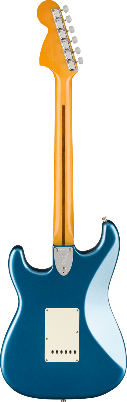 Back of Fender American Vintage II 1973 Stratocaster MP Lake Placid Blue.