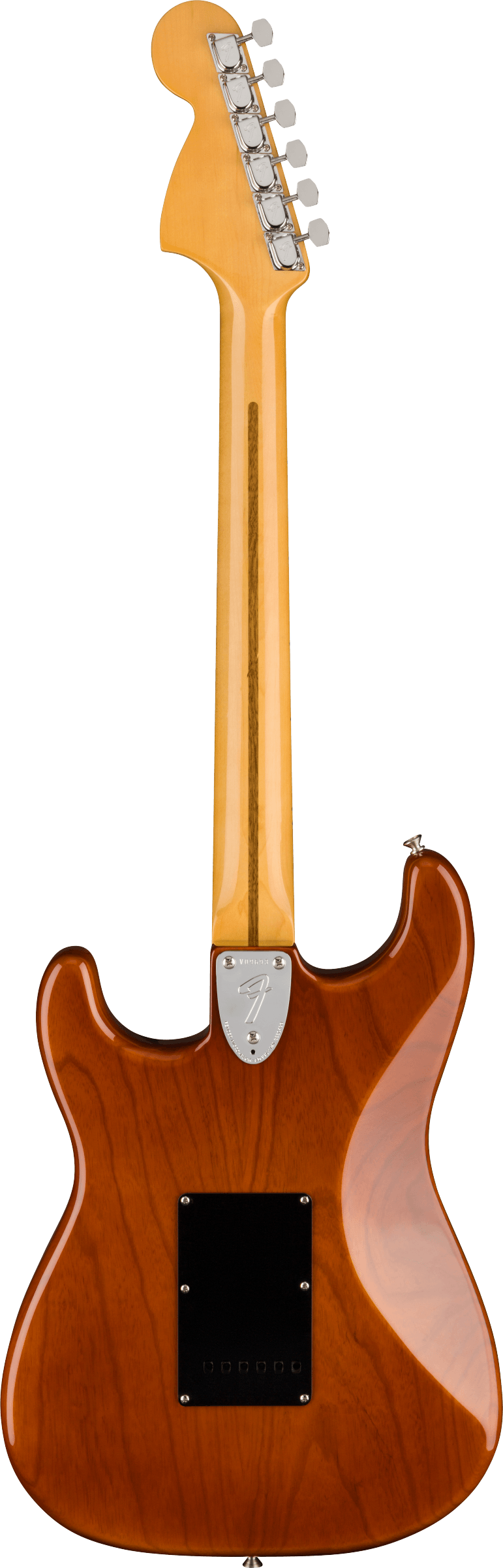 Back of Fender American Vintage II 1973 Stratocaster MP Mocha.