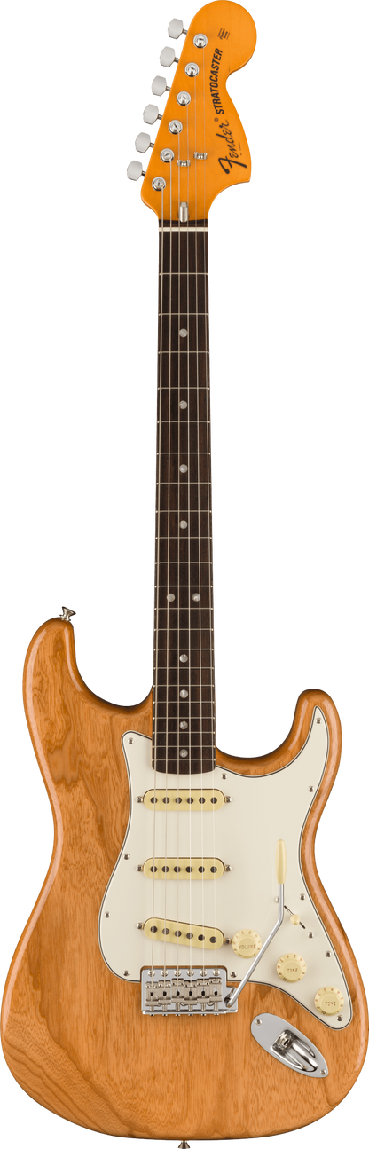 Full frontal of Fender American Vintage II 1973 Stratocaster RW Aged Natural.