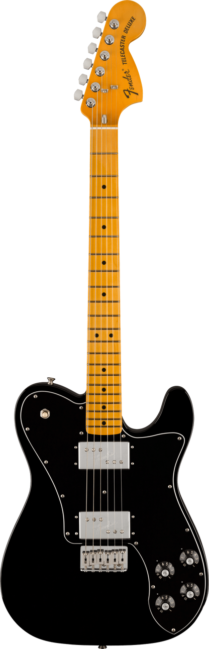 Full frontal of Fender American Vintage II 1975 Telecaster Deluxe MP Black.