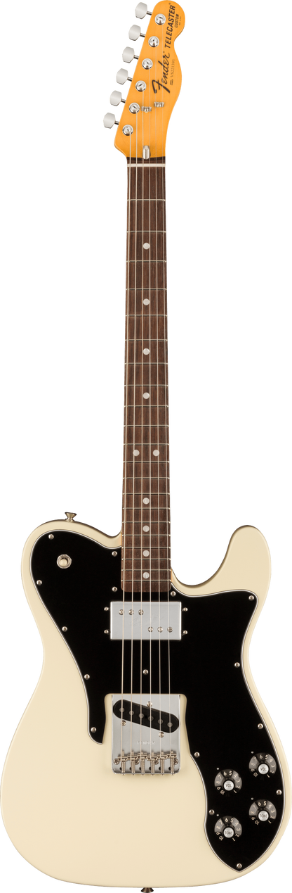 Full frontal of Fender American Vintage II 1977 Telecaster Custom RW Olympic White.
