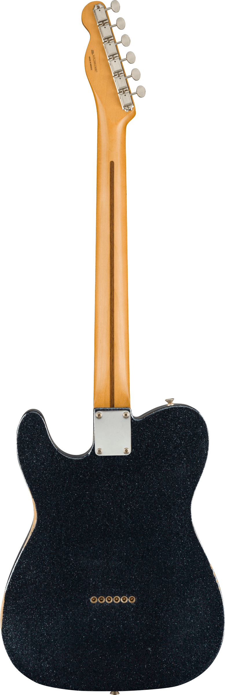 Back of Fender Brad Paisley Esquire Tele Black Sparkle.