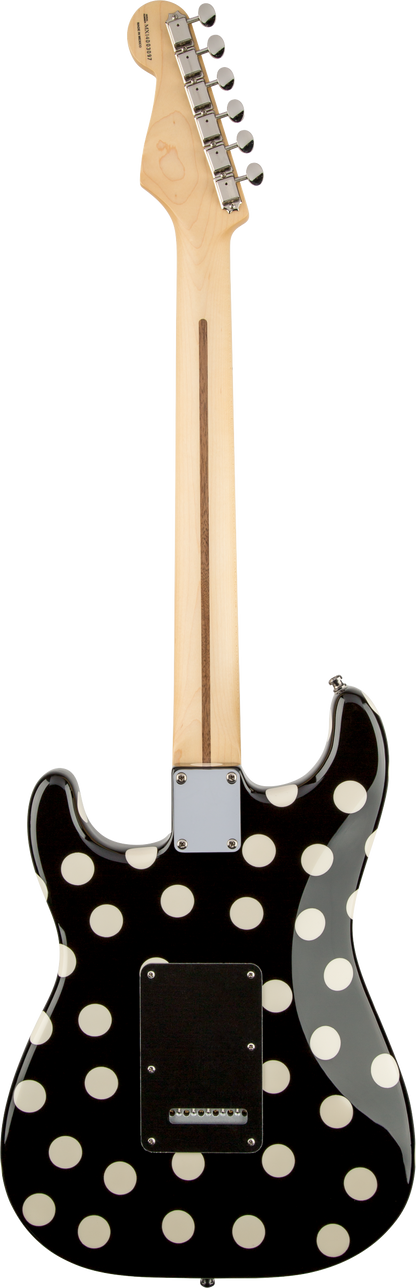 Back of Fender Buddy Guy Standard Stratocaster Maple Fingerboard Polka Dot Finish.