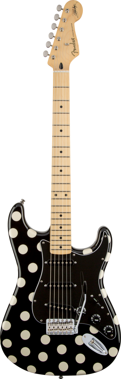 Full frontal of Fender Buddy Guy Standard Stratocaster Maple Fingerboard Polka Dot Finish.
