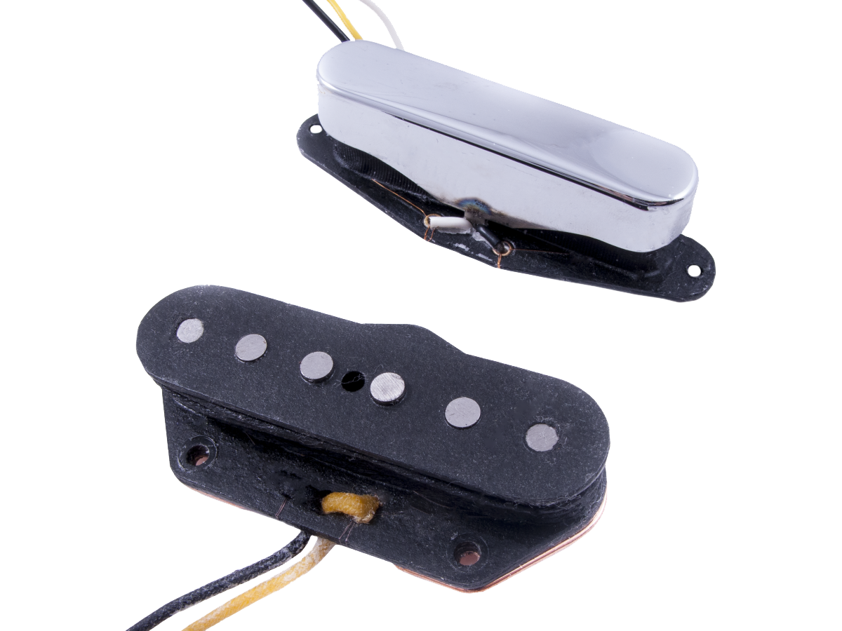 Front angle of Fender Custom Shop Twisted Telecaster Pickups.