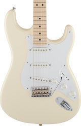 Front of Fender Eric Clapton Stratocaster MP Olympic White.