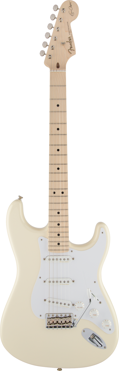 Full frontal of Fender Eric Clapton Stratocaster MP Olympic White.