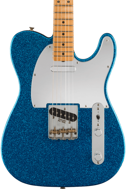 Front of Fender J Mascis Telecaster MP Bottle Rocket Blue Flake.
