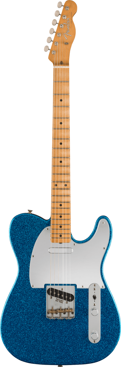 Full frontal of Fender J Mascis Telecaster MP Bottle Rocket Blue Flake.