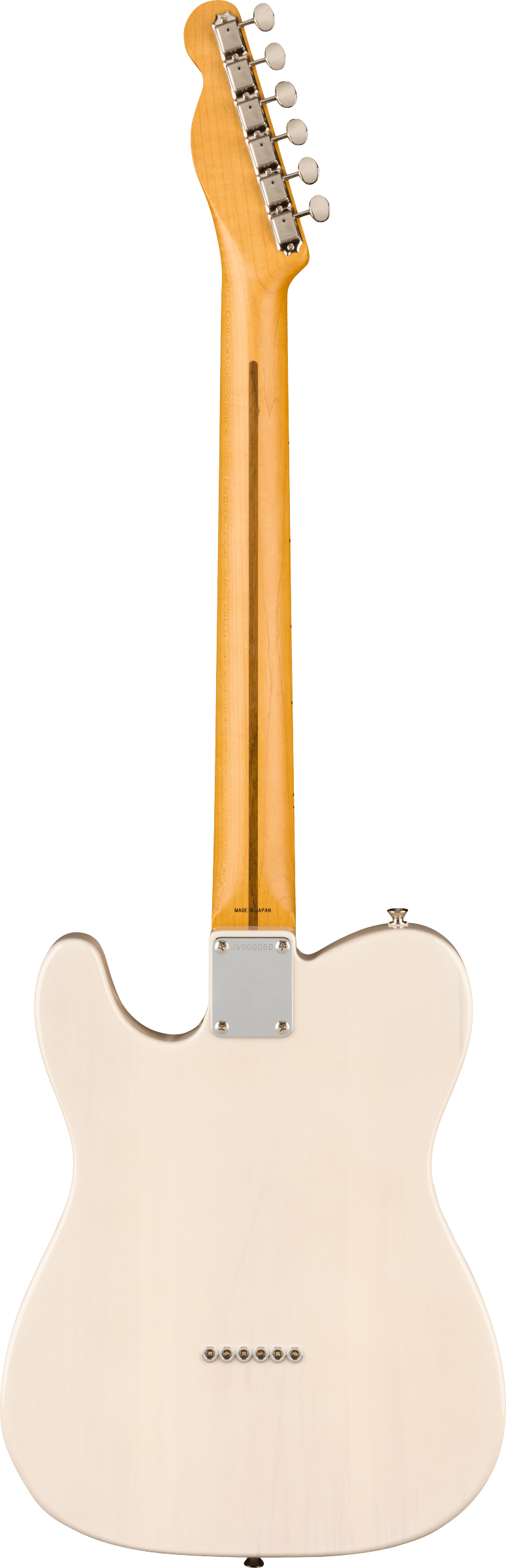 Back of Fender JV Modified '50s Telecaster MP White Blonde.