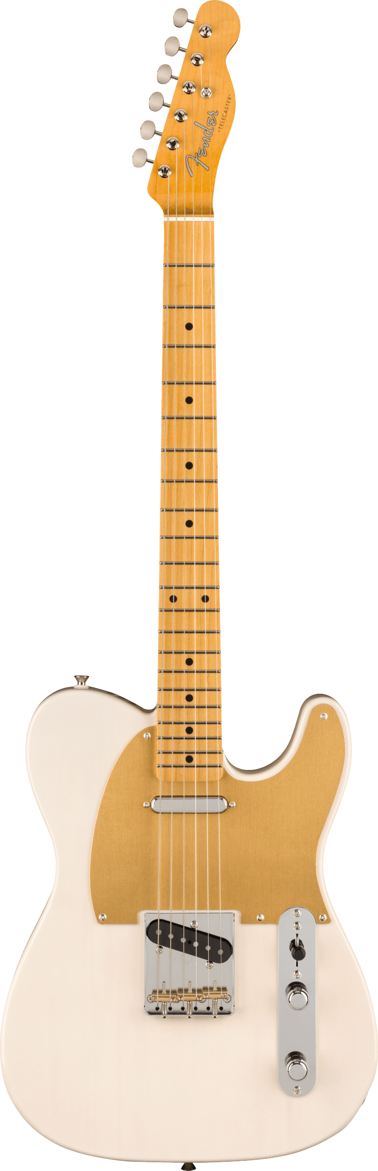 Full frontal of Fender JV Modified '50s Telecaster MP White Blonde.