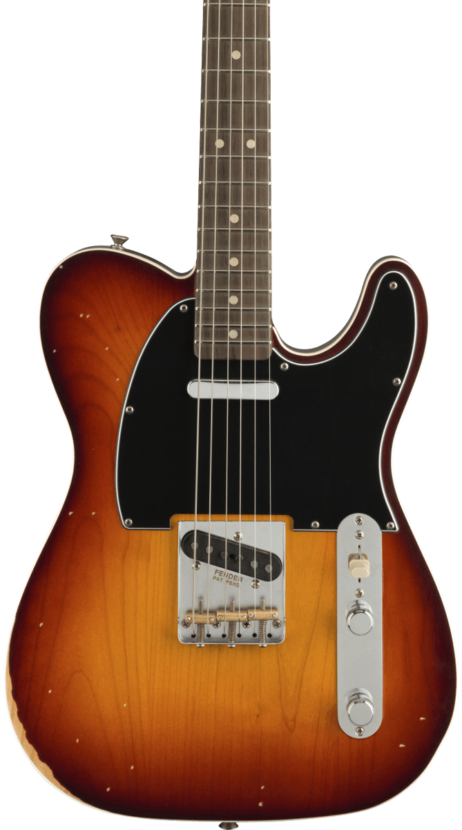 Front of Fender Jason Isbell Custom Telecaster RW 3-Color Chocolate Burst.