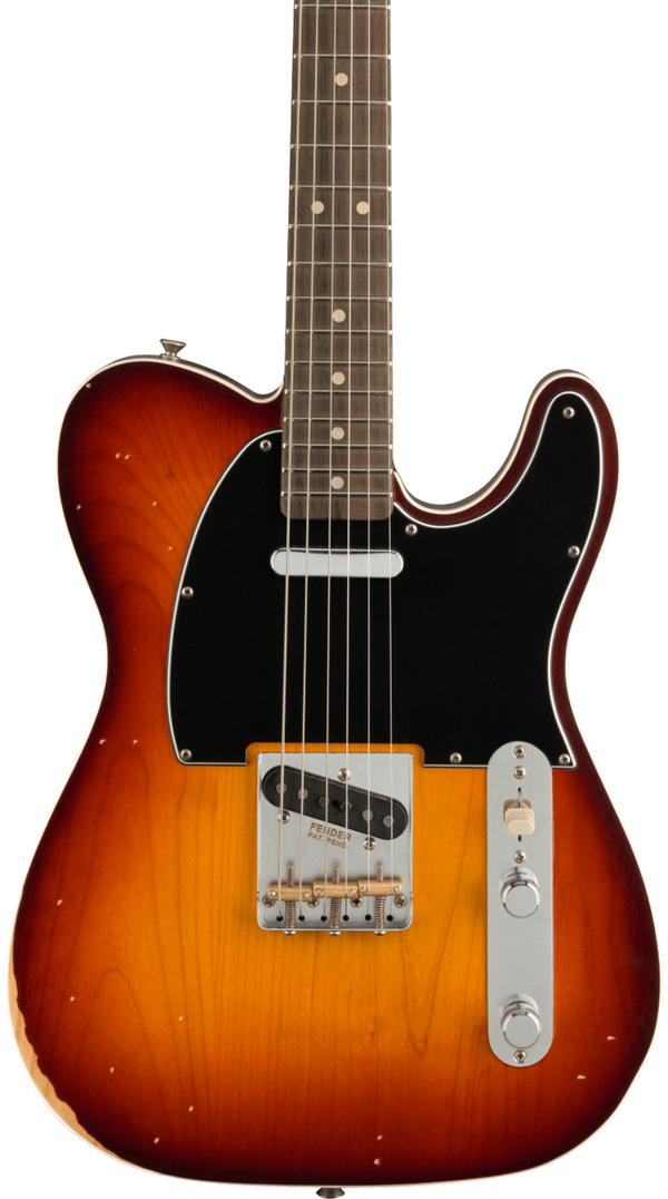 Front of Fender Jason Isbell Custom Telecaster RW 3-Color Chocolate Burst.